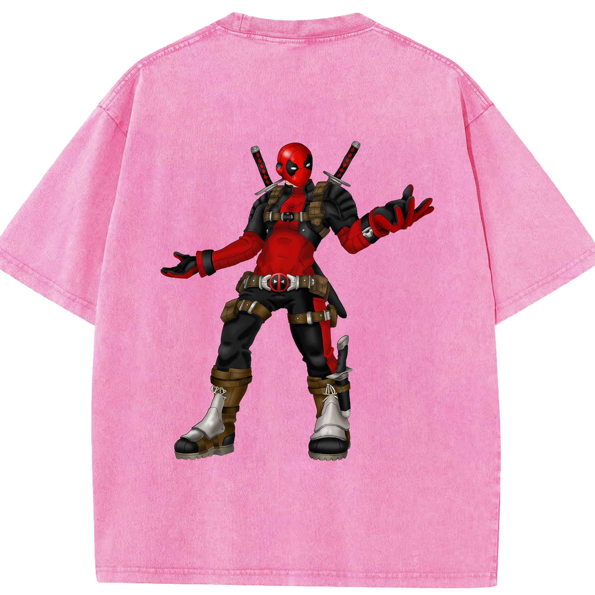 （画像用） Deadpool デッドプール 綿100% ヴィンテージ風 半袖Tシャツ（背面プリント）